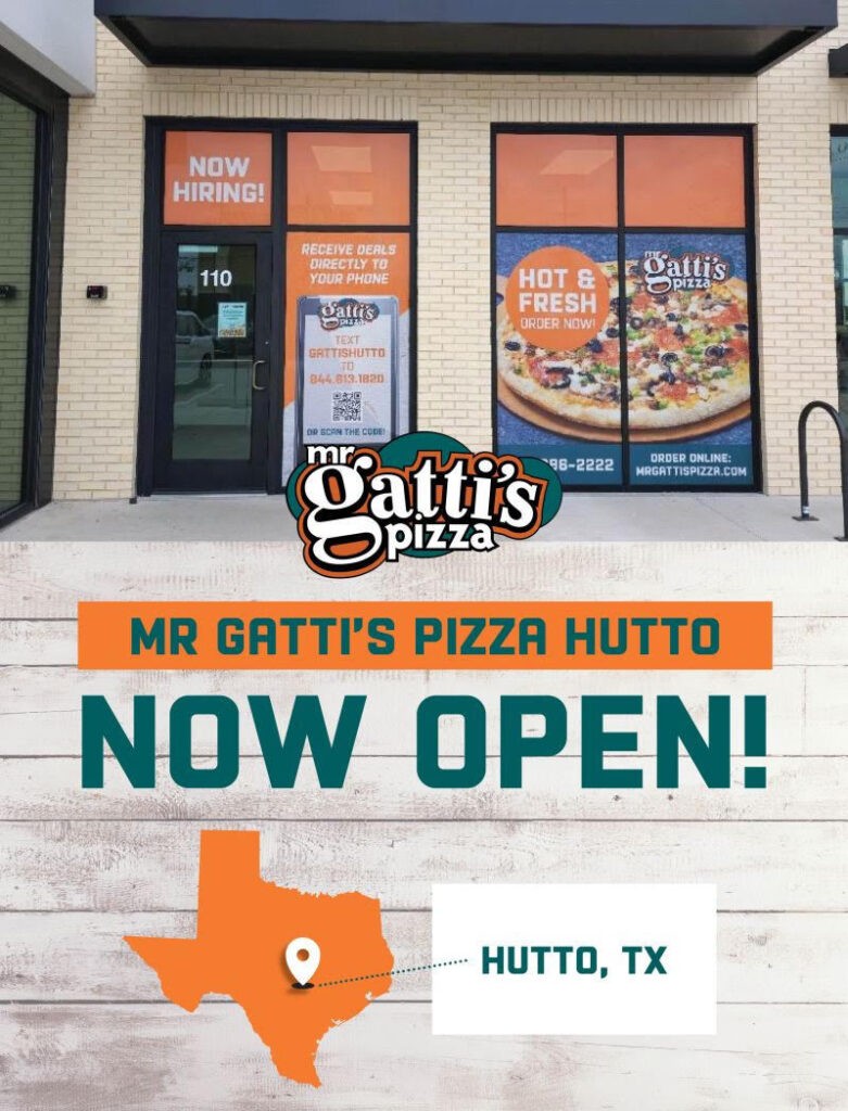Mr. Gatti's Pizza Franchise in Hutto, TX is now Open with the pizza franchise business and franchise pizza.